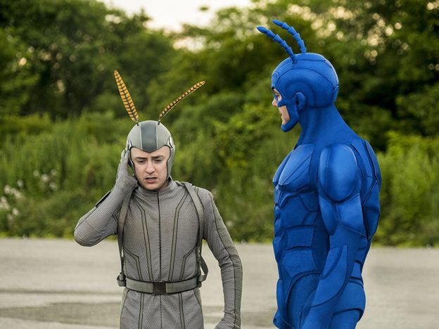 Peter Serafinowicz and Griffin Newman in The Tick. IMDb.com